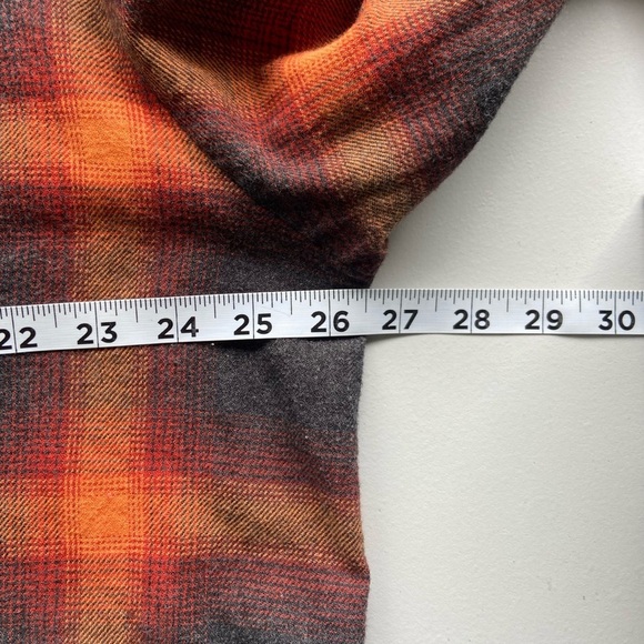 Old Navy Evermore Boyfriend Plaid Flannel Orange Black XL Swiftie ASO Taylor - Picture 8 of 11